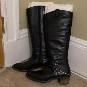 Leather Knee High Riding Boots w/ Spurs